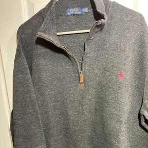 Charcoal 3/4 Zip Pullover Polo Ralph Lauren